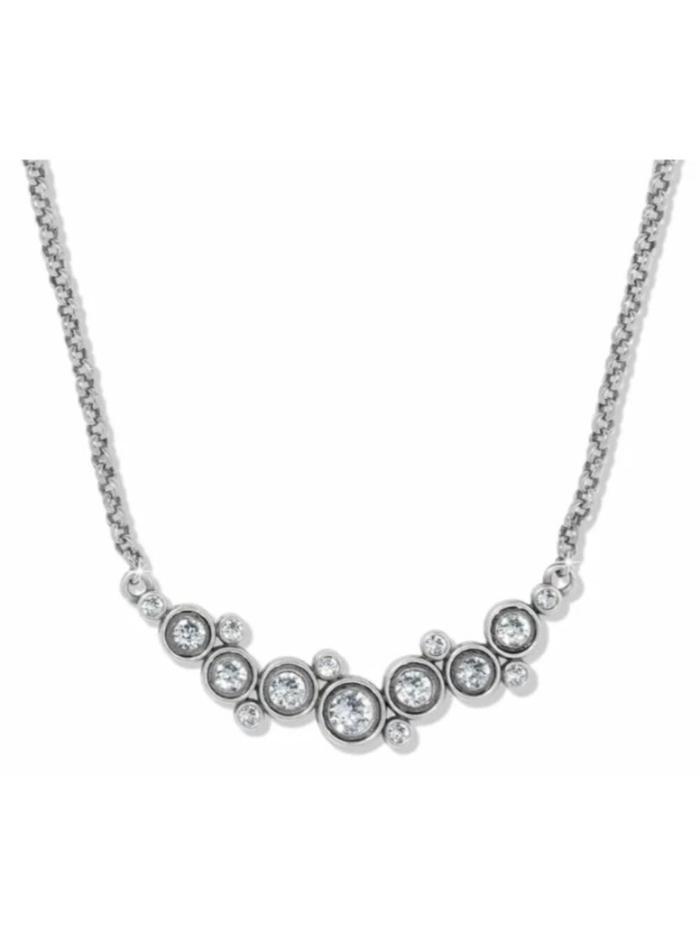 Brighton Constella Silver Cluster crystal necklace  NWT $108 JM7670